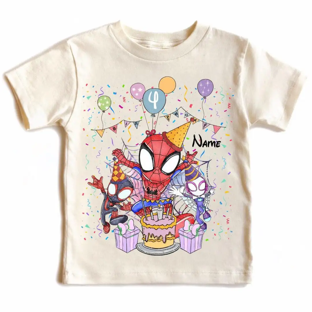 Custom Marvel Ghost Spider Birthday Shirt for Kids