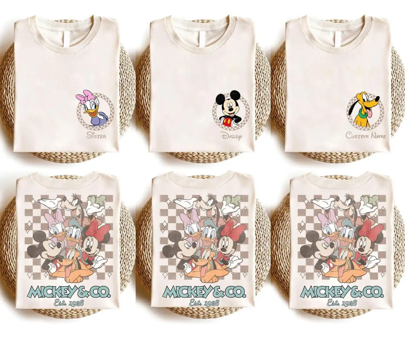 Custom Disney Family 2025 Checkered Mickey Shirt