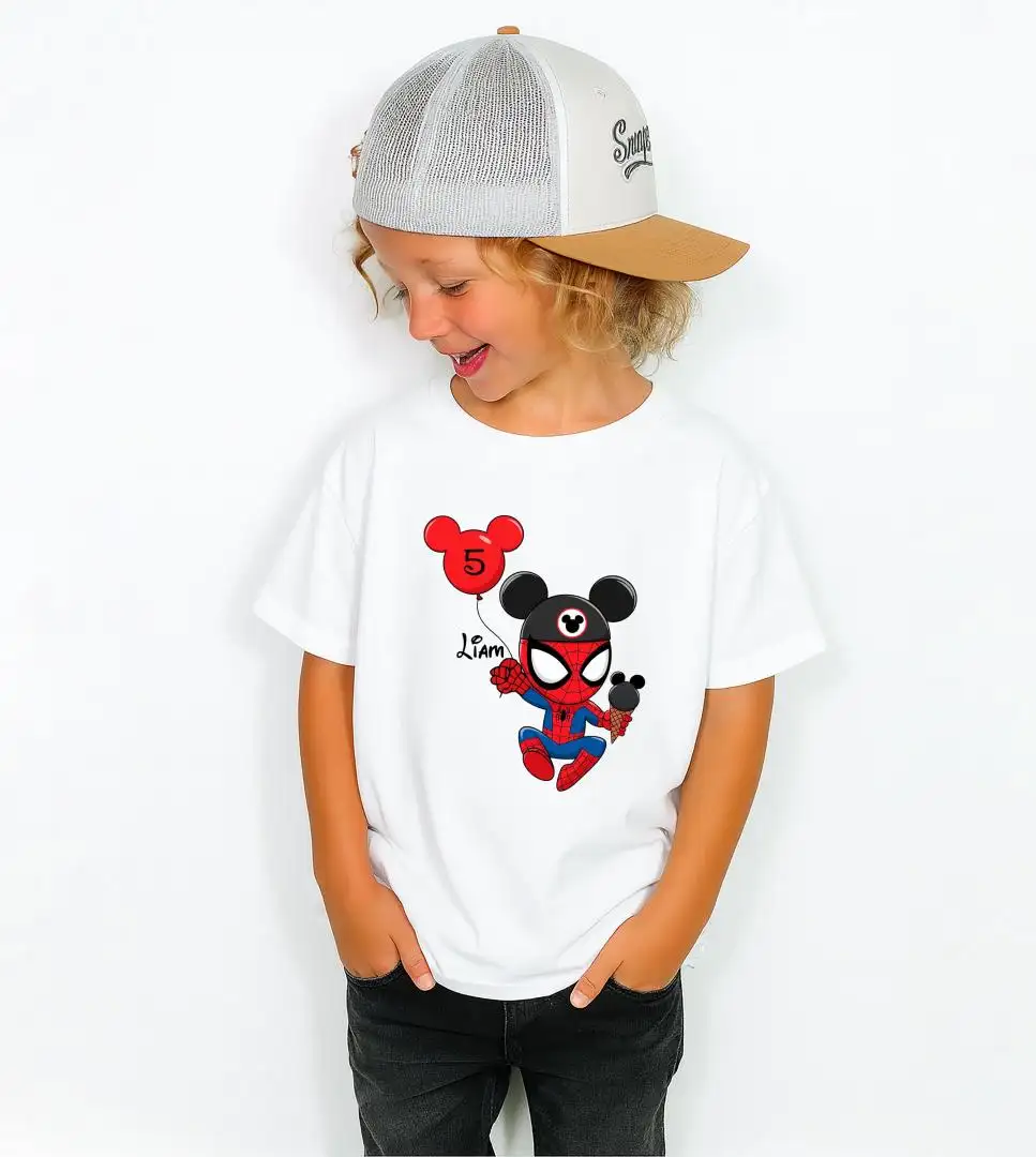 Custom Spider-Man Birthday Shirt for Boys Superhero Gift
