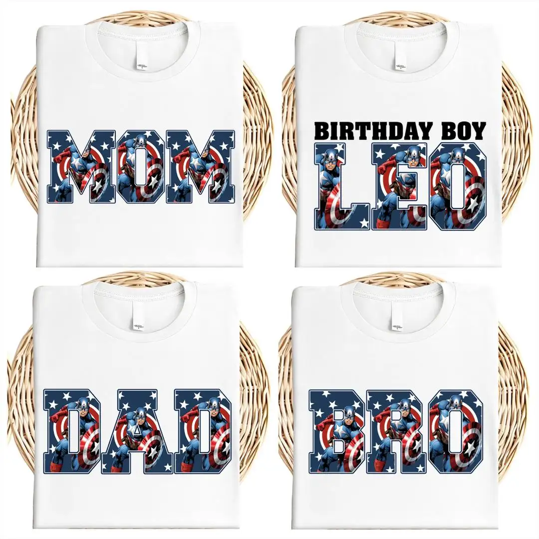 Captain America Superhero Birthday Shirt for Boys