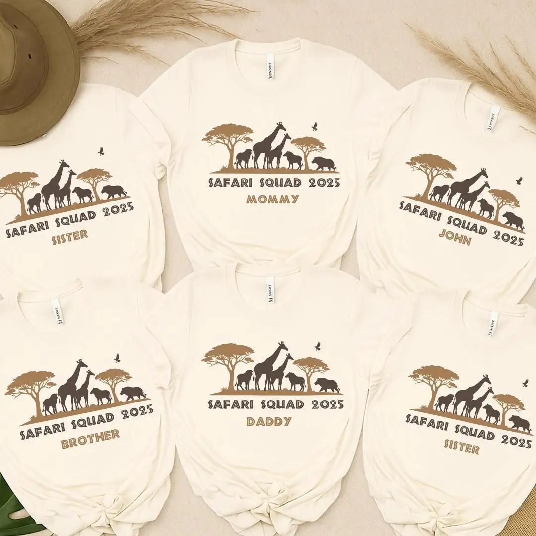 Custom Safari Squad Birthday Shirt for Family Vacation