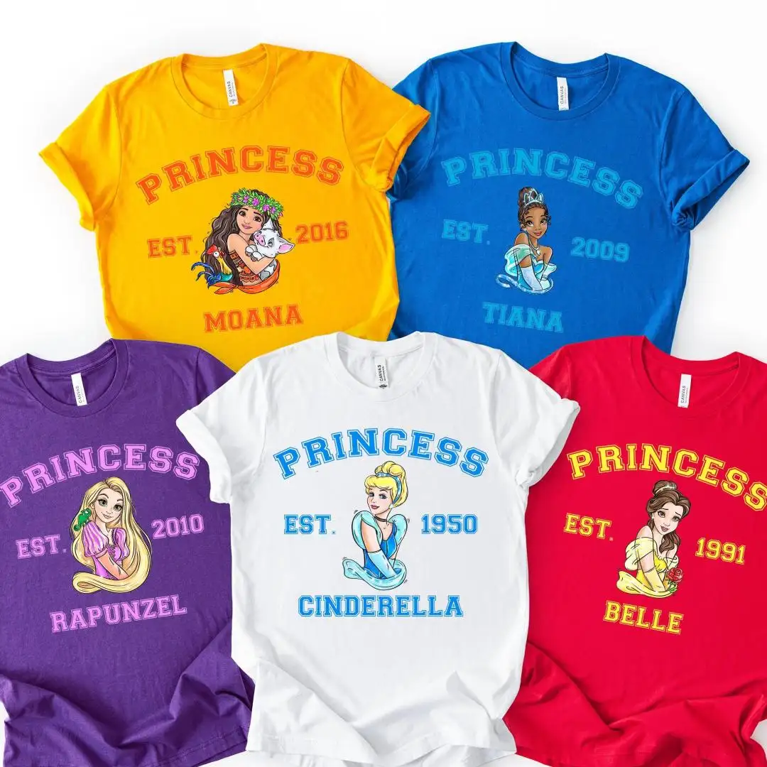Custom Disney Princess Shirt for Girls Birthday Party