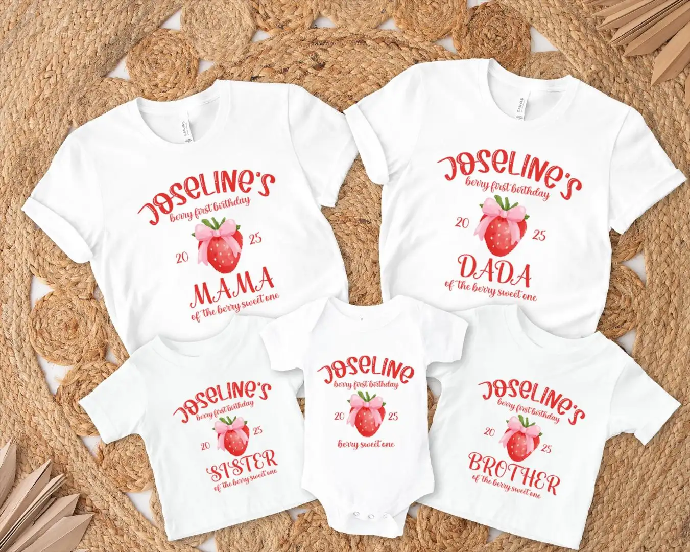 Strawberry First Birthday Shirt for Berry Sweet Family