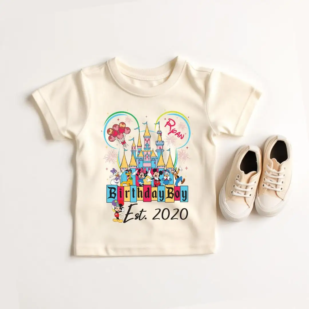 Custom Disney Birthday Shirt for Girls with Magical Castle