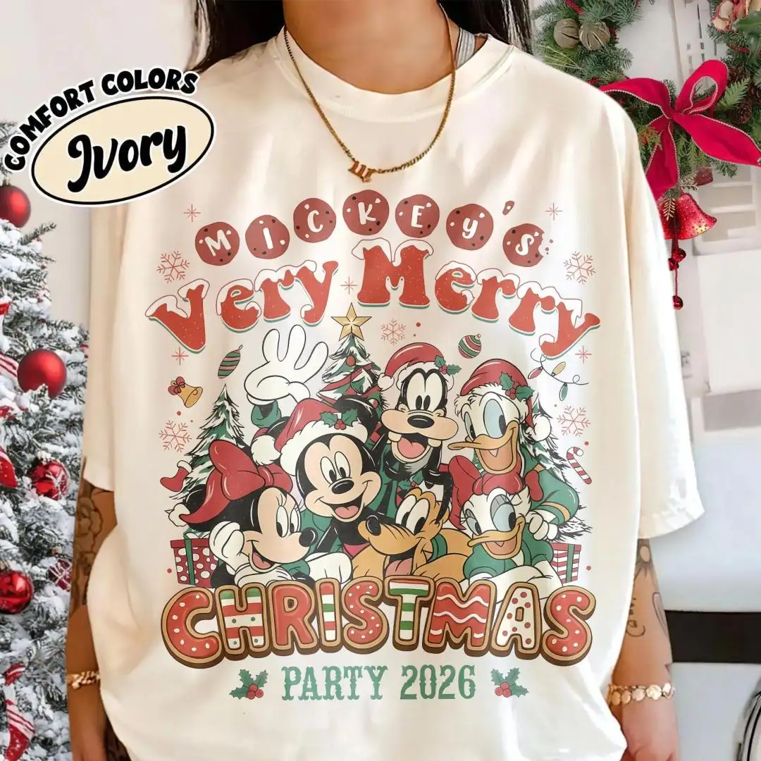 Retro Disney Christmas Party Shirt for Family Matching