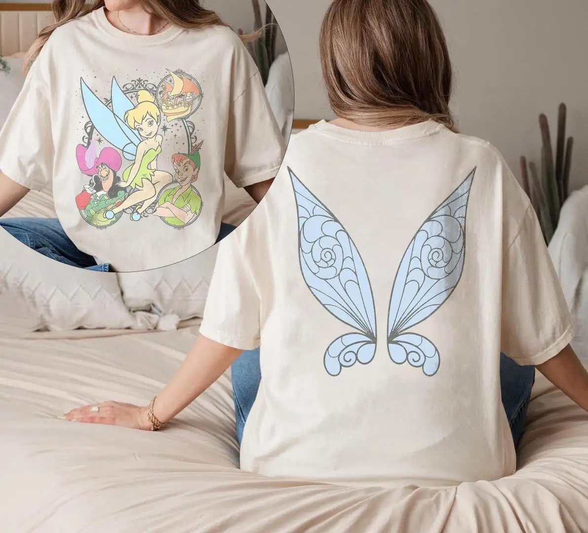Disney Peter Pan Tinker Bell Shirt with Fairy Wings