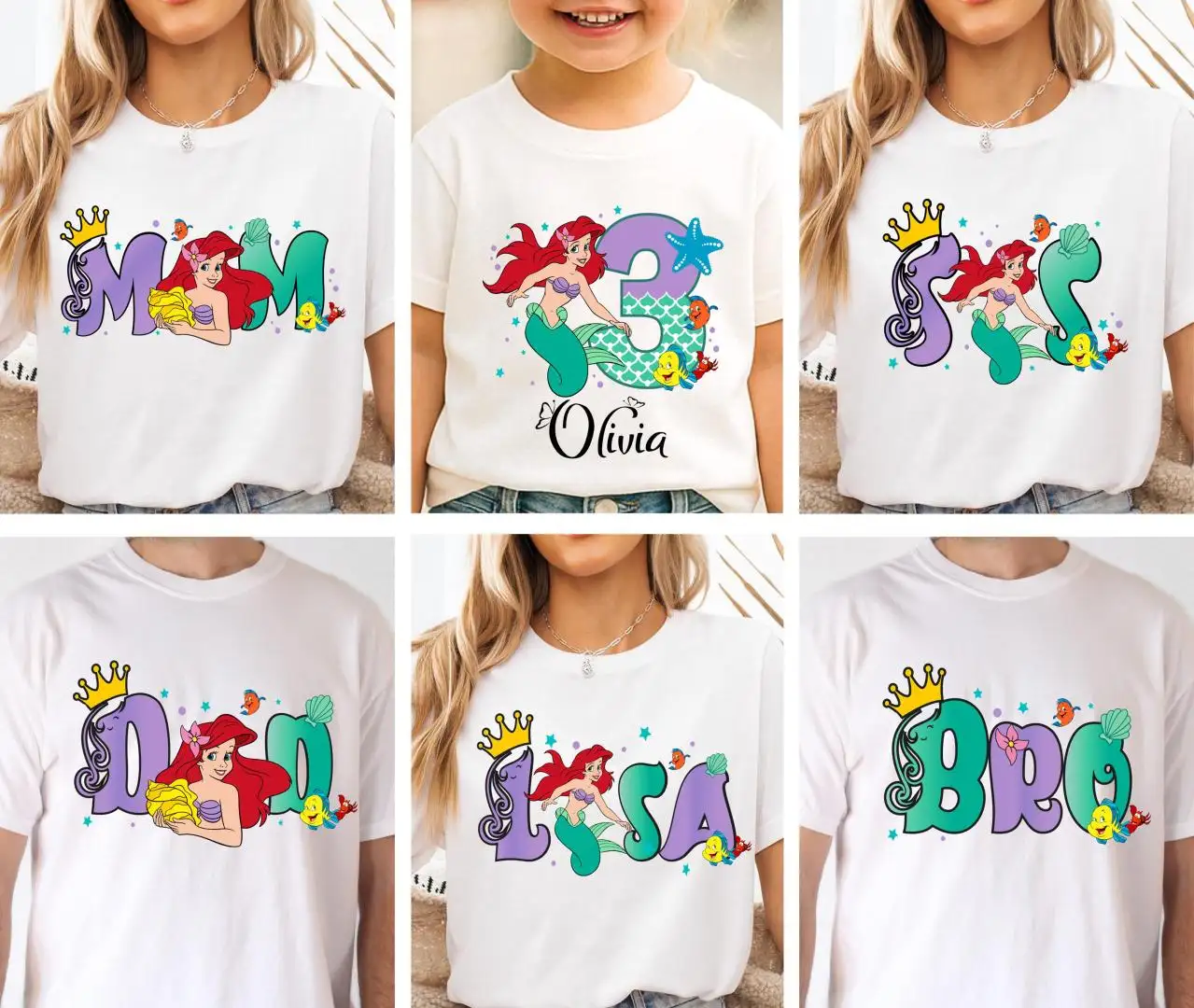 Little Mermaid Birthday Shirt for Girls