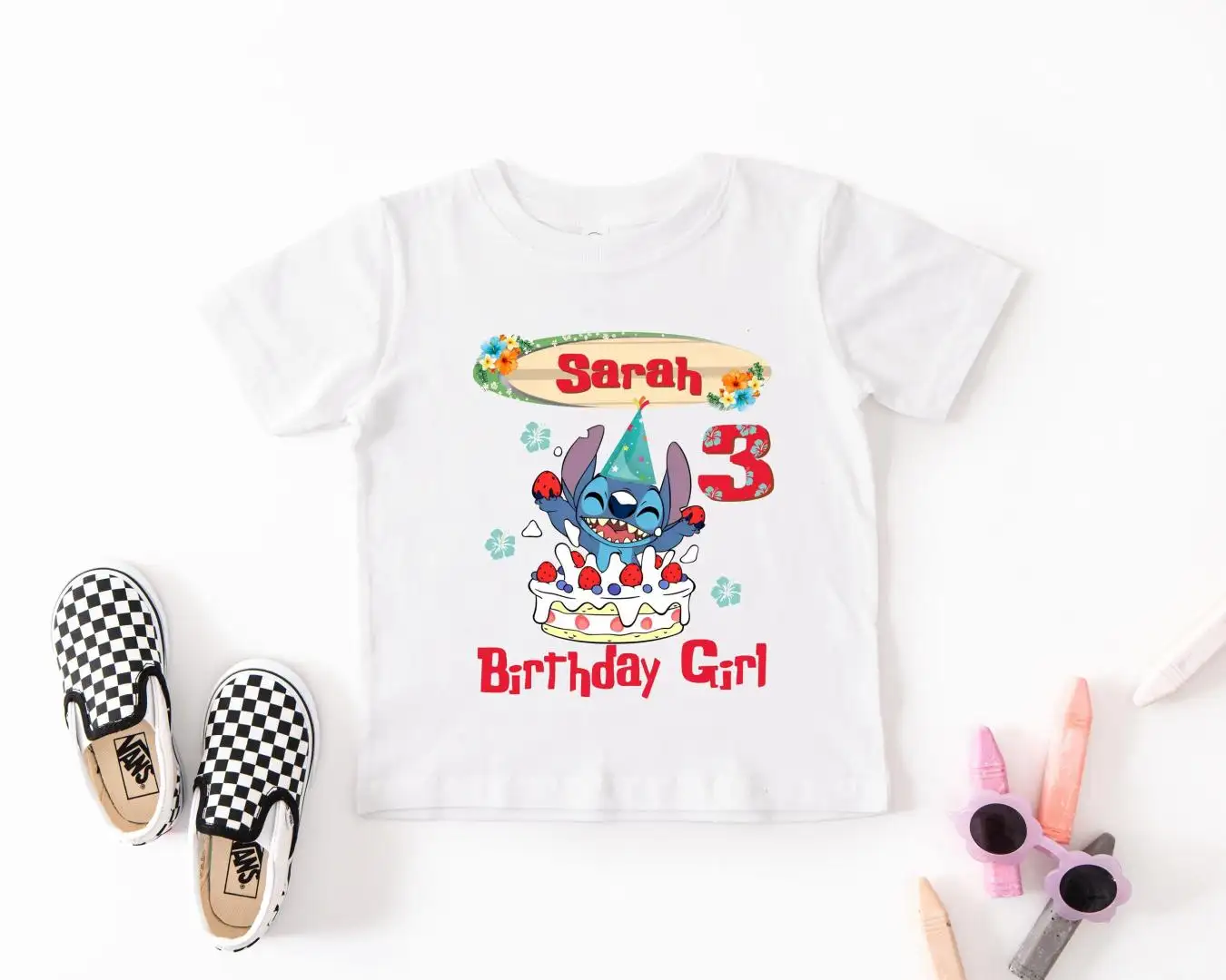 Disney Stitch Birthday Shirt for Girls Party Gift