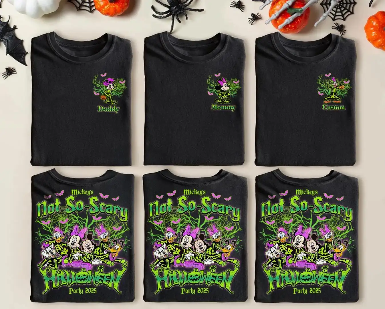 Disney Halloween Shirt with Mickey Skeleton All Characters