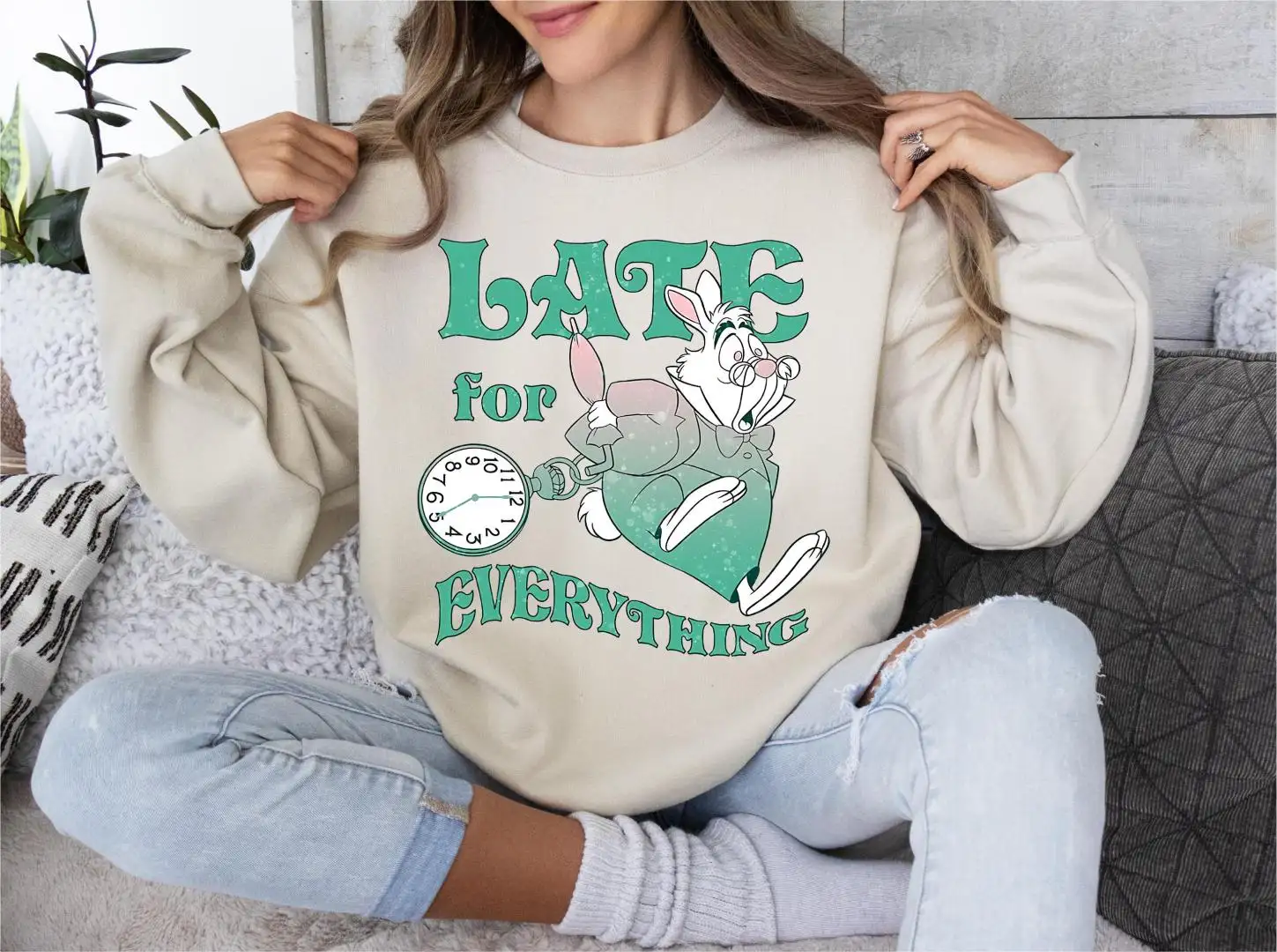 Disney White Rabbit Late For Everything Shirt