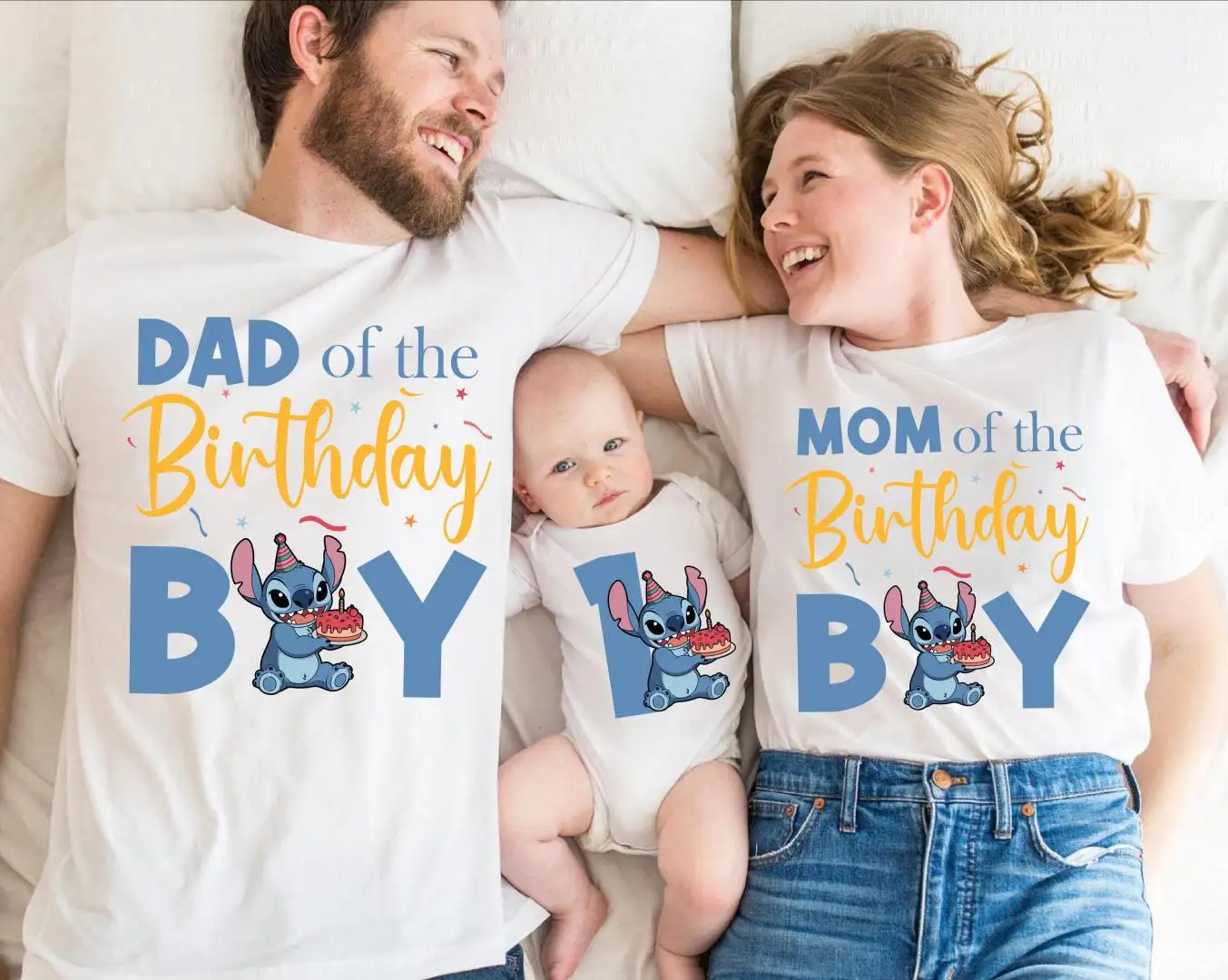 Disney Stitch Birthday Boy Shirt for Family Crew