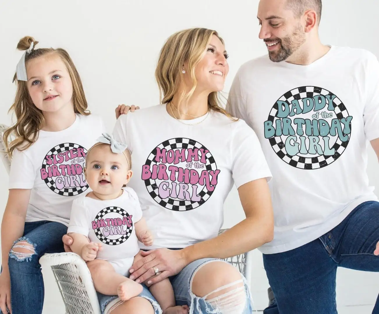 Family Birthday Trip Matching Retro Shirt