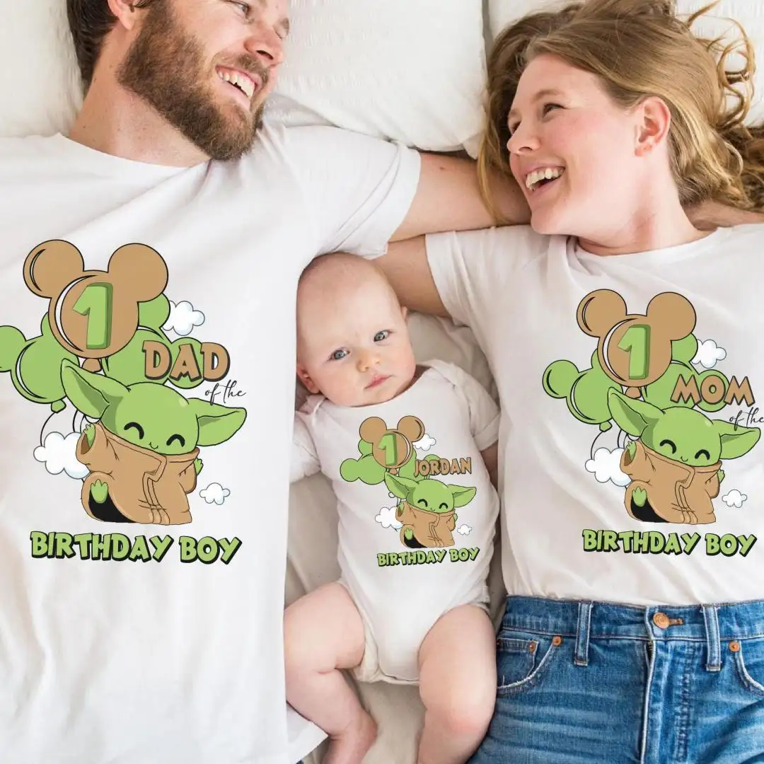 Baby Yoda Birthday Boy Shirt for Star Wars Squad