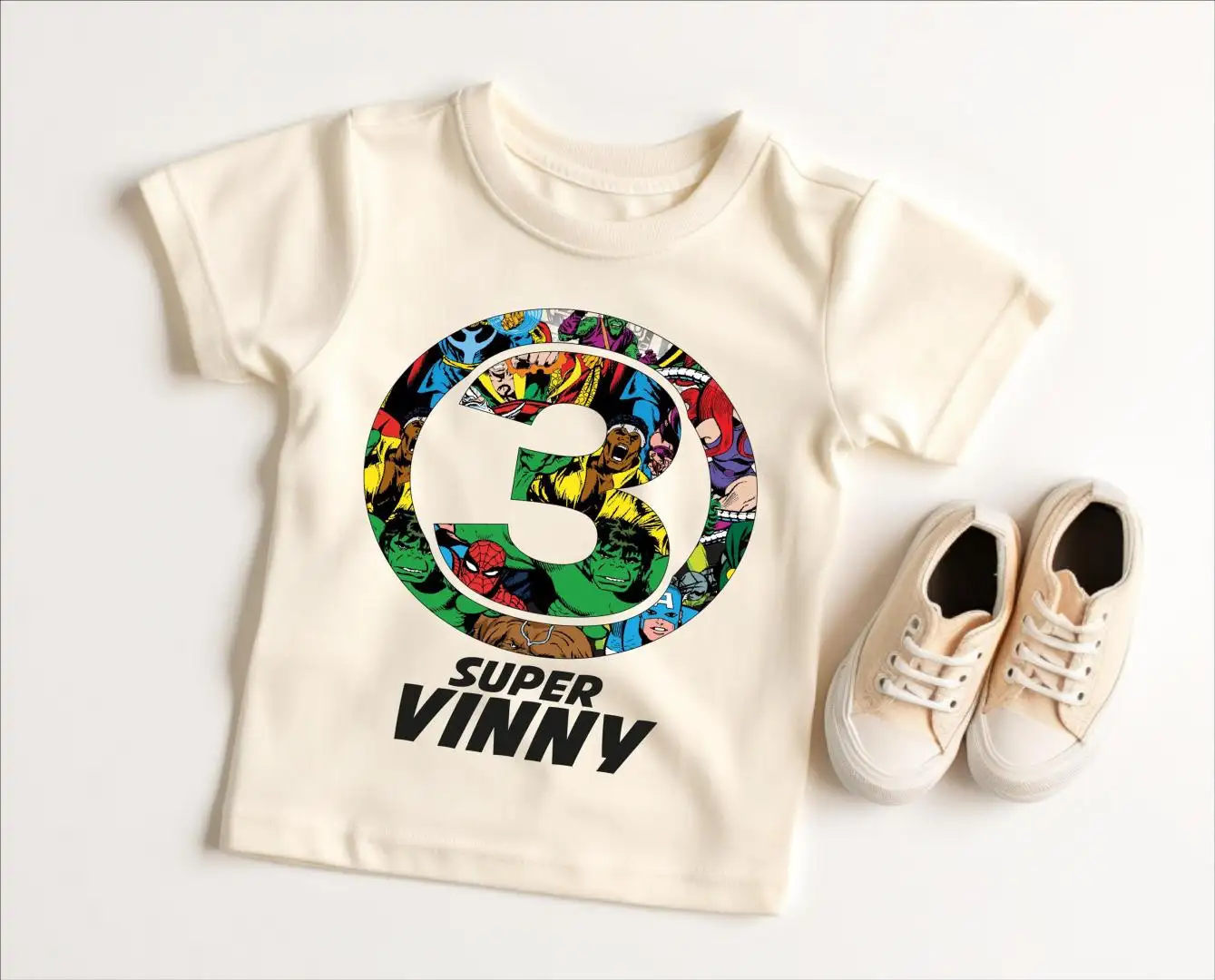 Marvel Superhero Birthday Shirt for Kids