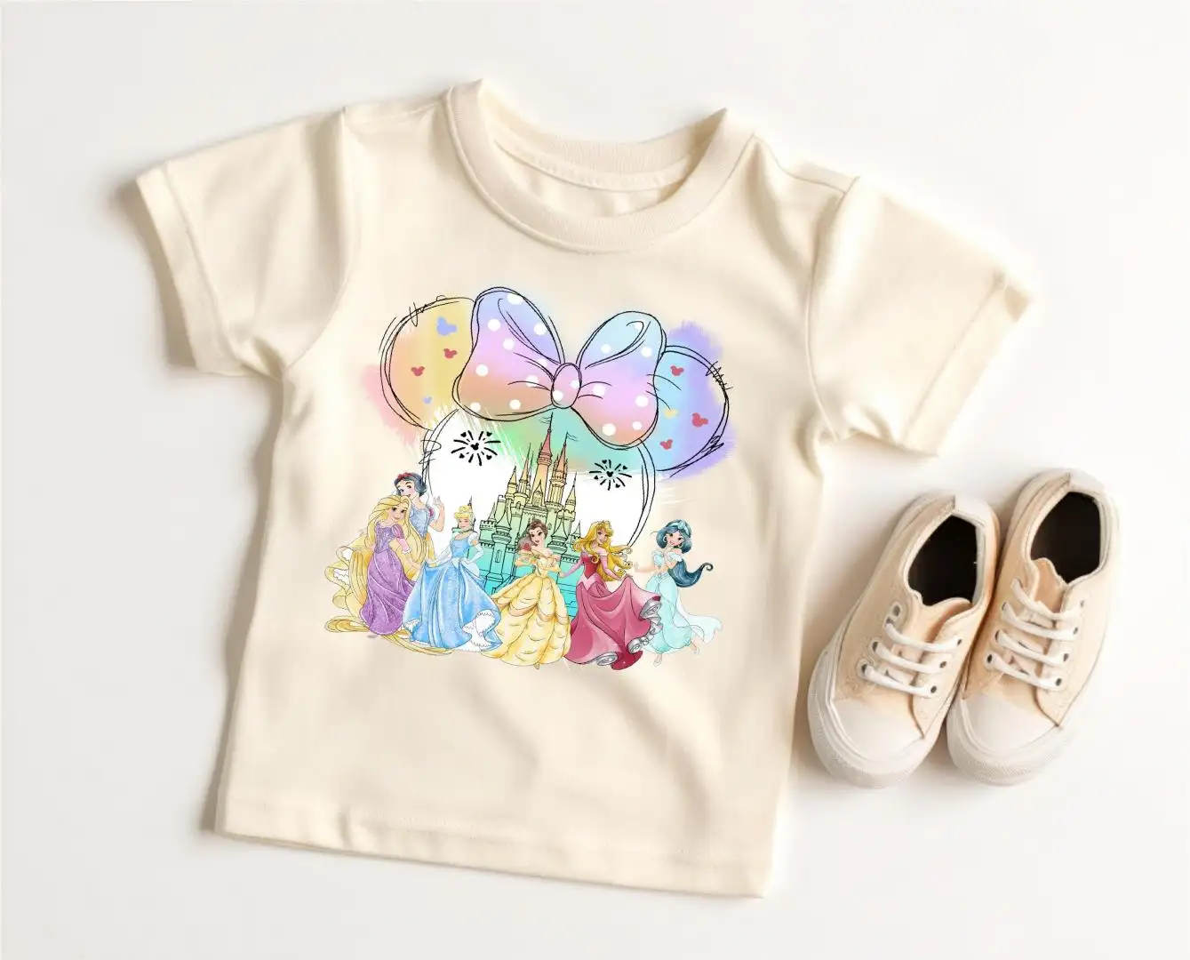 Disney Princess Watercolor Castle Shirt for Girls