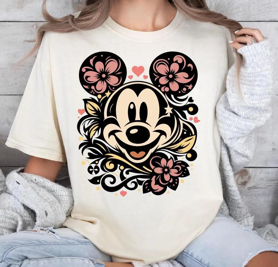 Floral Mickey Mouse Shirt for Disney Vacation