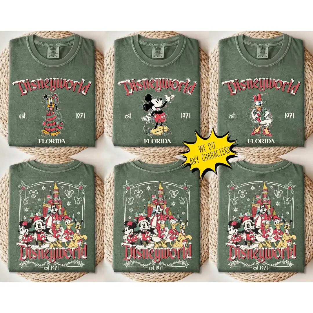 Vintage Disneyland Christmas Shirt Mickey & Friends