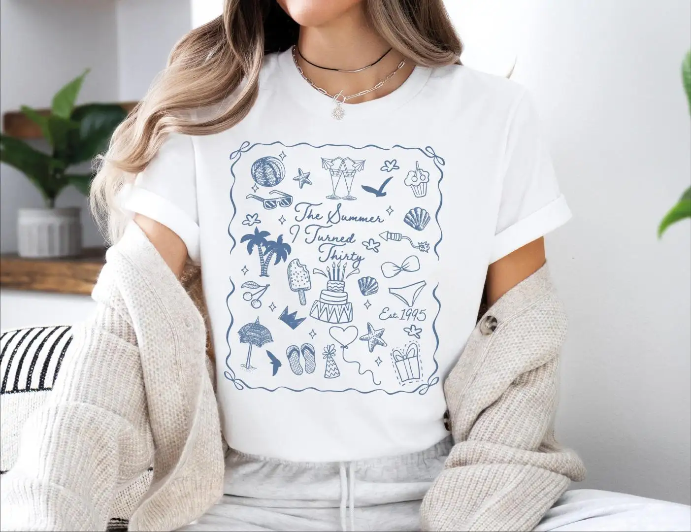 30th Birthday Shirt for Women Coastal Beach Party