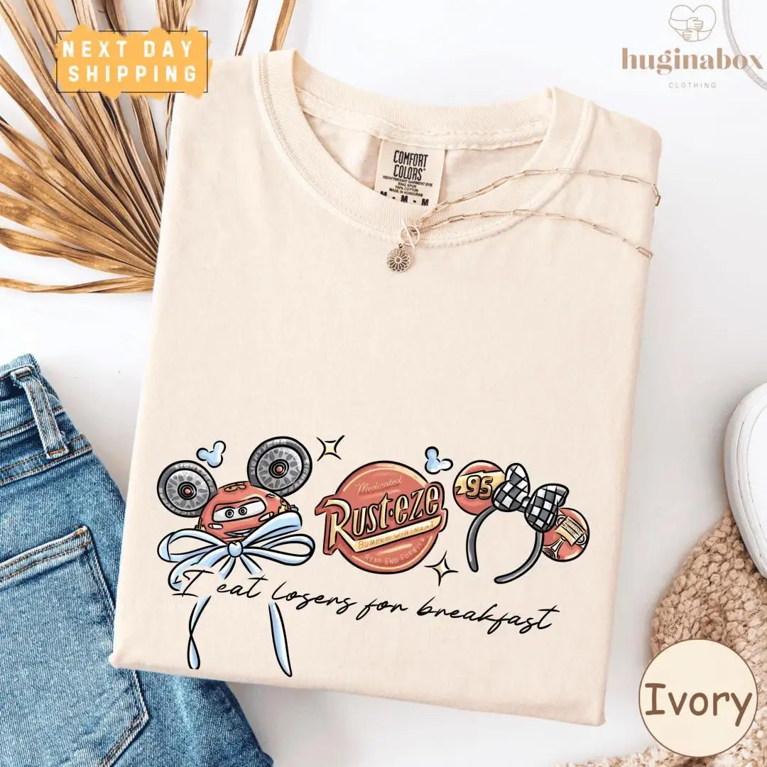 Kids Race Car Shirt with Cartoon Lightning Ears Badge