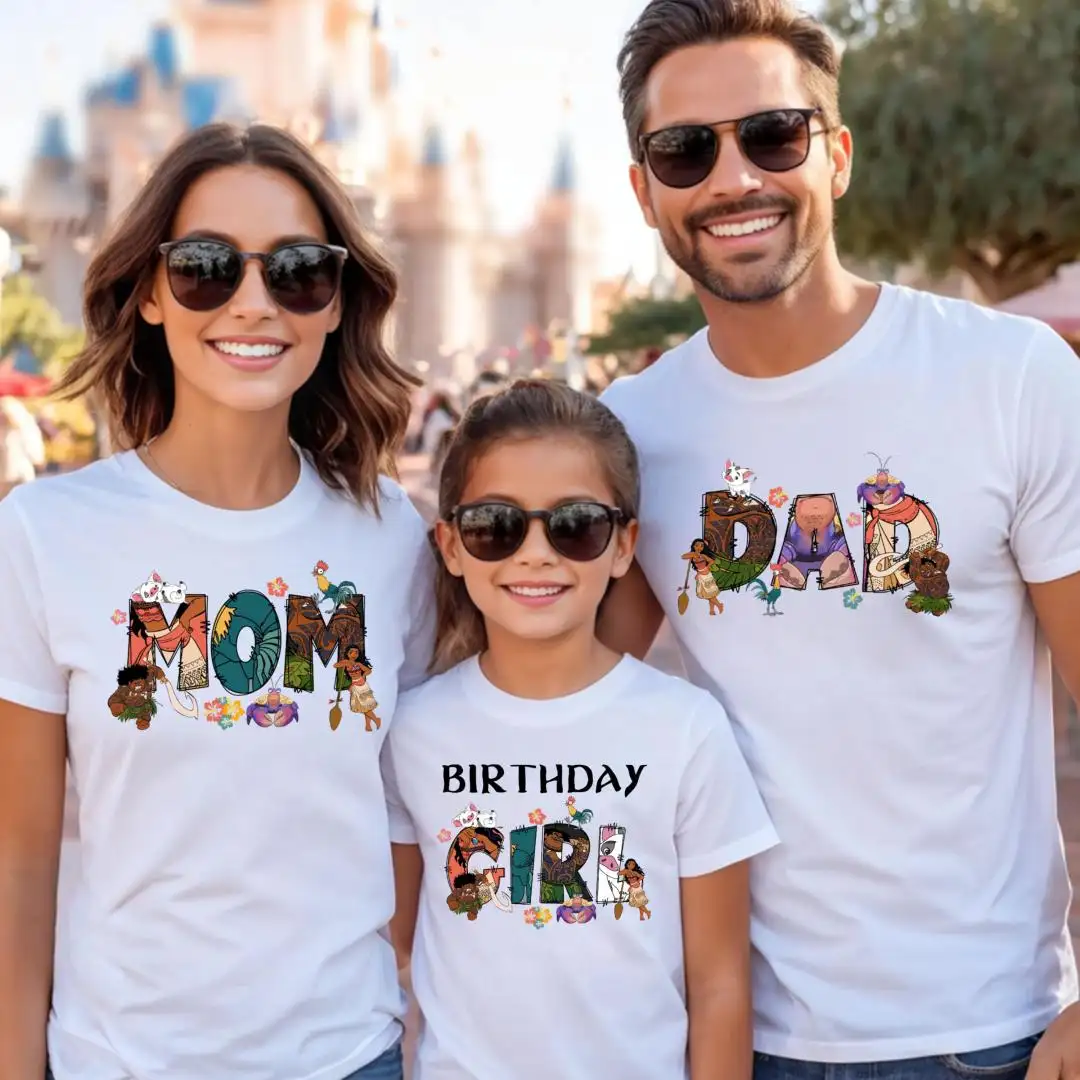 Moana Birthday Family Shirt for Dad Mom Sis Bro
