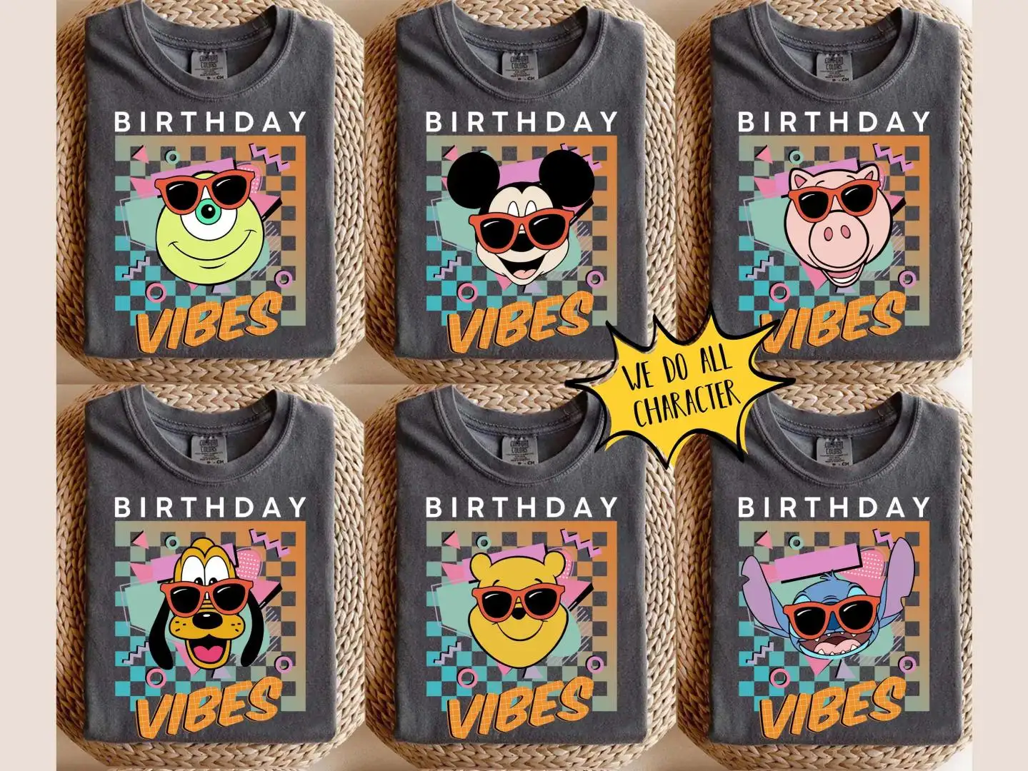 Retro Disney Mickey And Friends Birthday Vibes Shirt