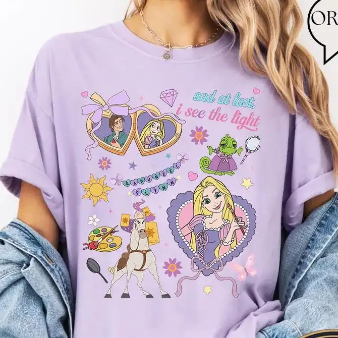 Disney Tangled Rapunzel Floral Shirt for Princess Fans
