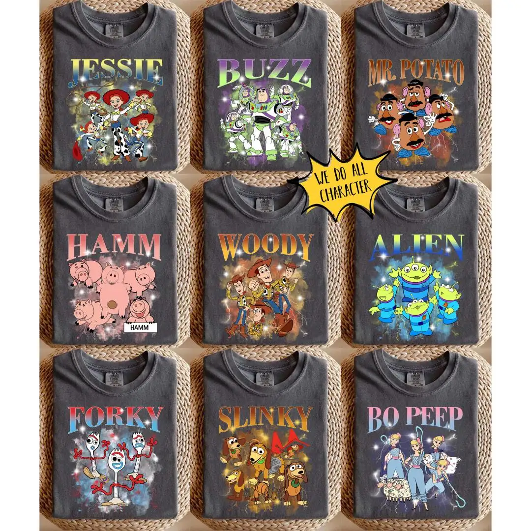 Disney Retro Character Bootleg Shirt for Family