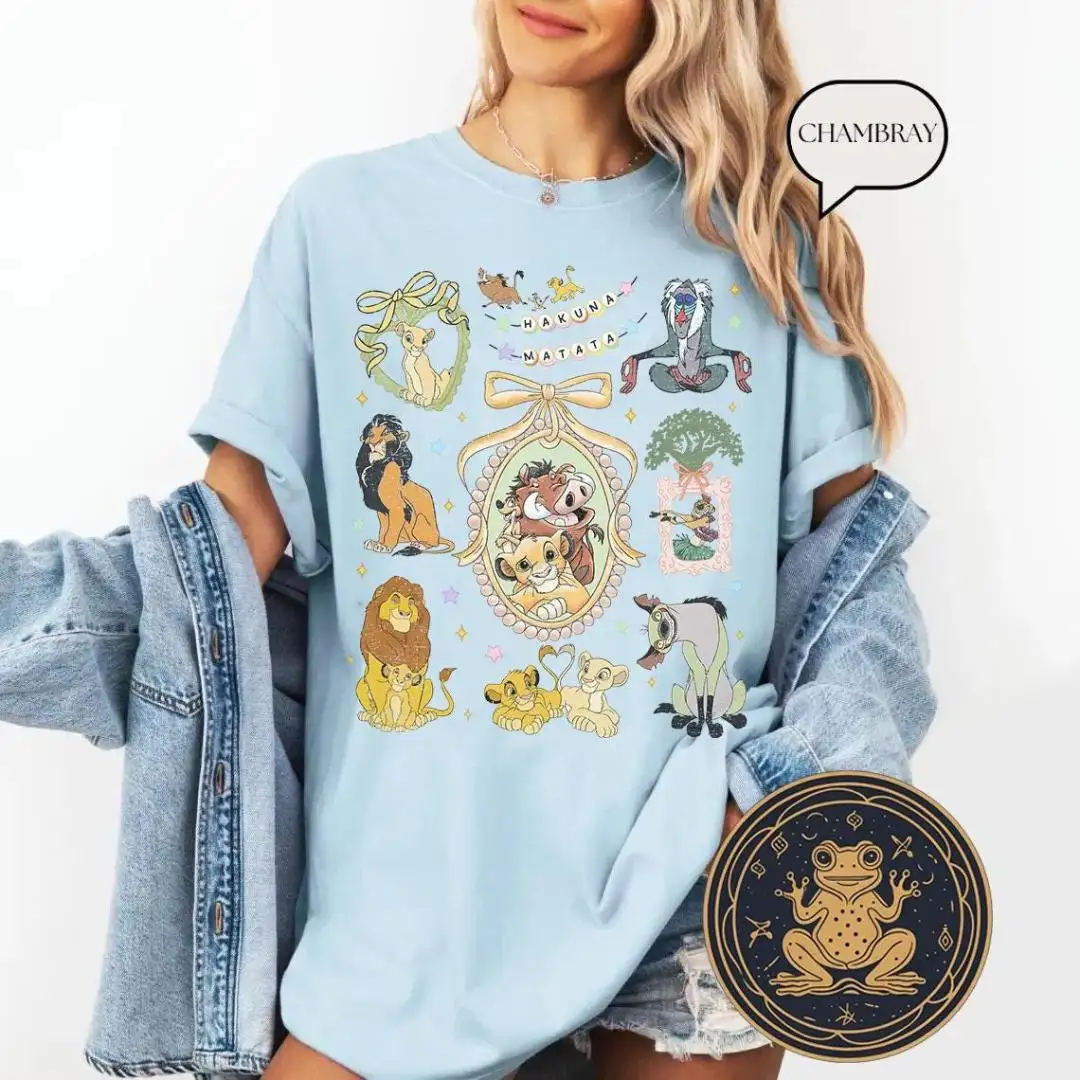 Retro Lion King Shirt with Coquette Bows
