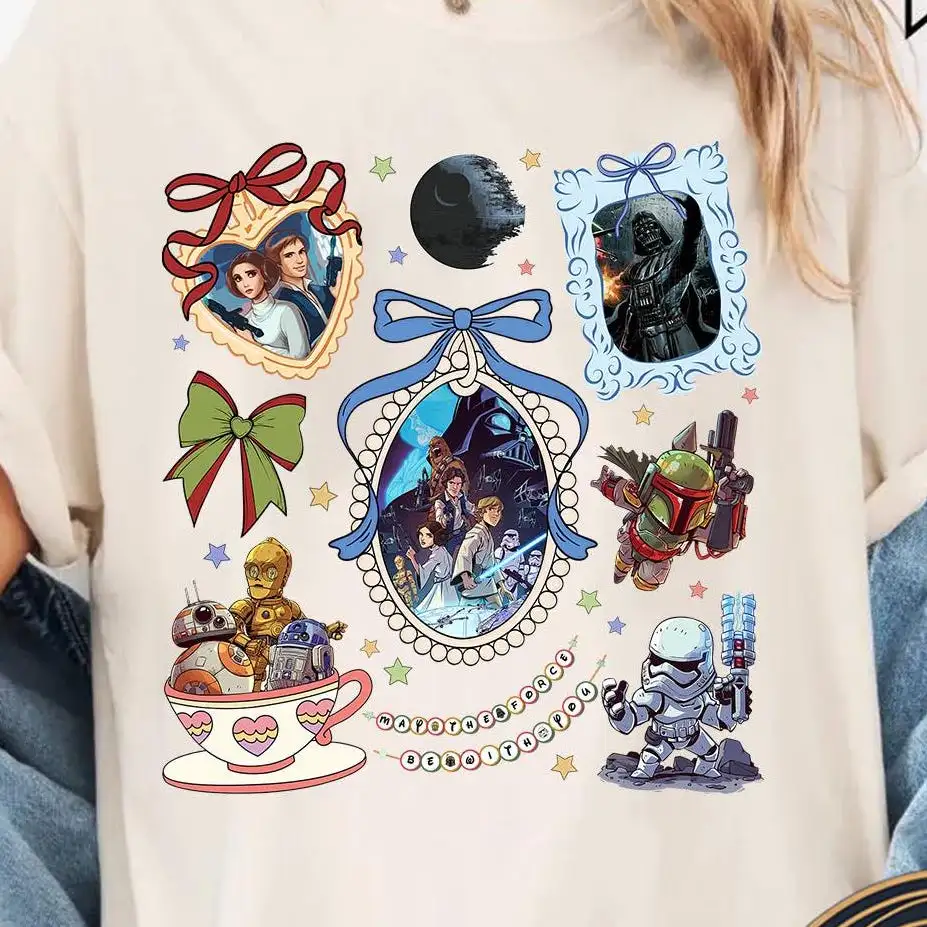 Disney Star Wars Shirt with Coquette Locket Bows Design