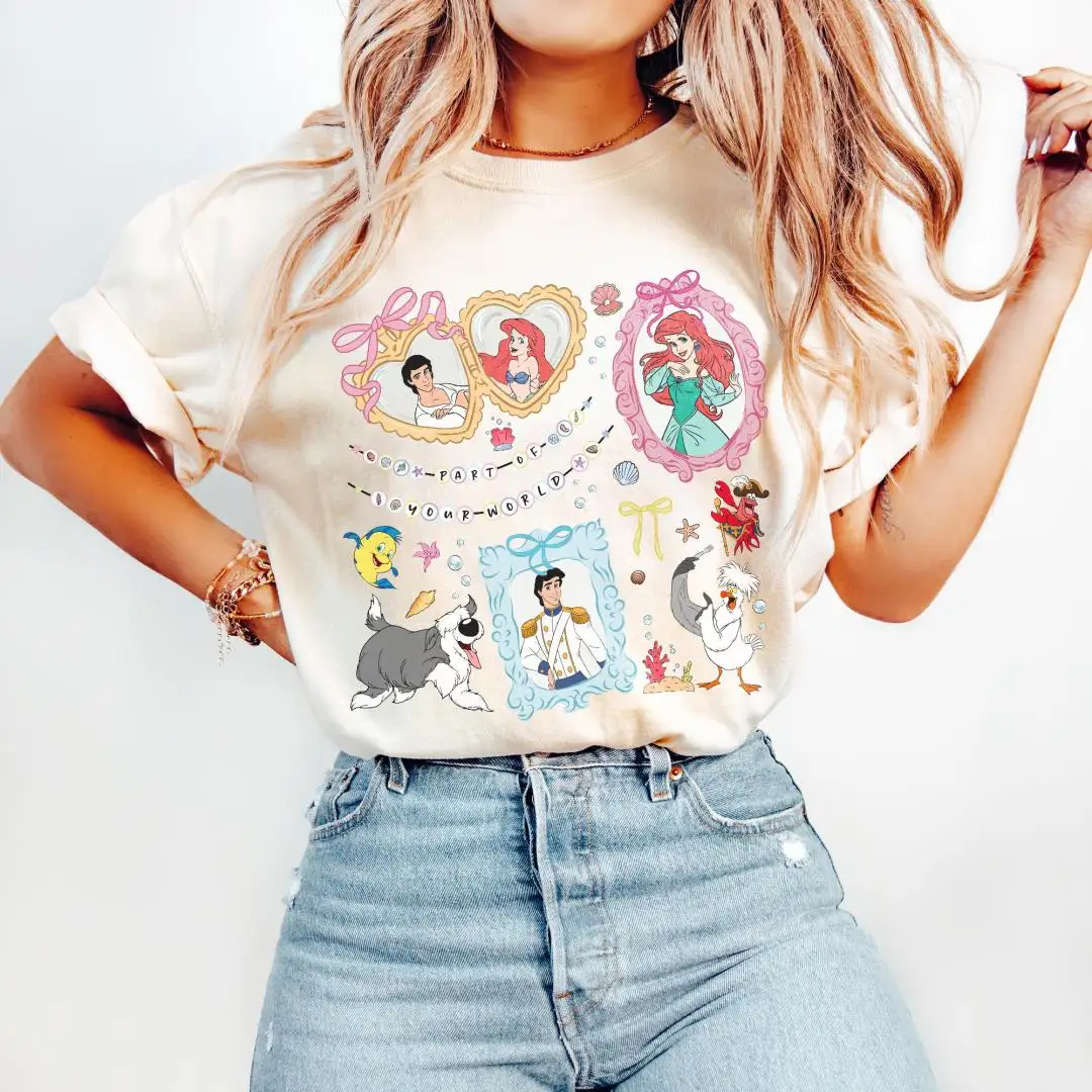 Disney Little Mermaid Ariel Coquette Bow Shirt