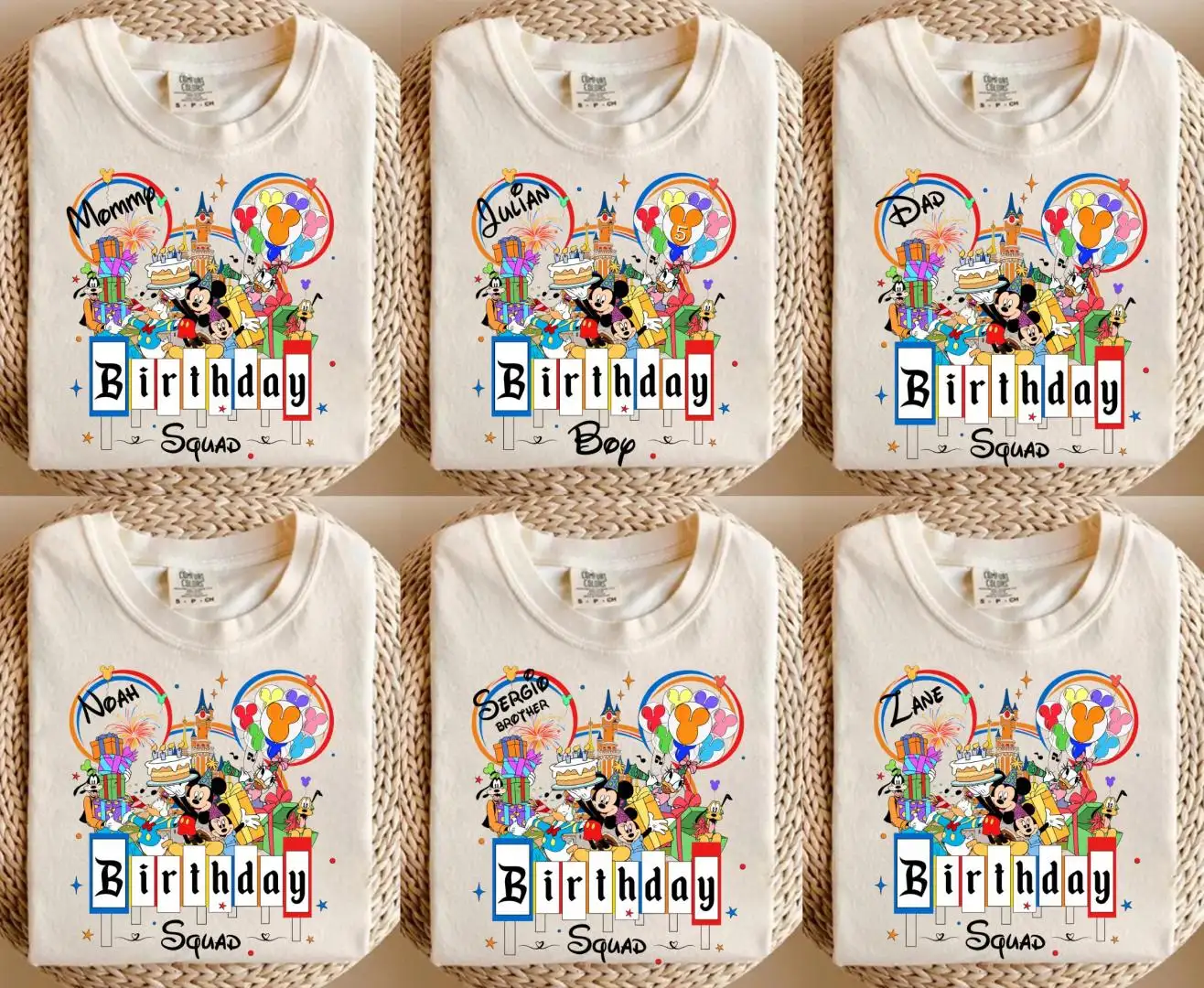 Custom Disney Birthday Shirt for Family Squad