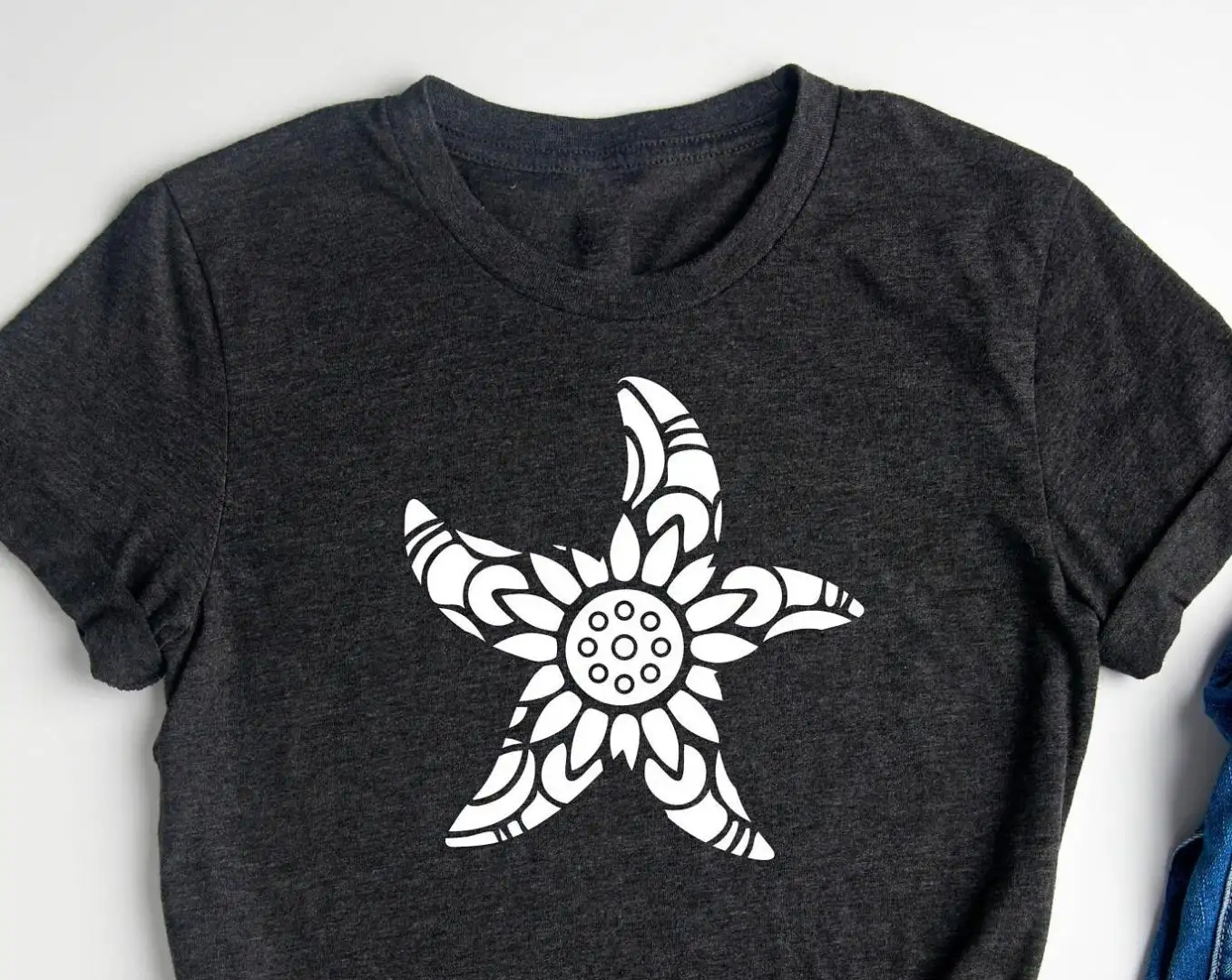 Women's Floral Starfish Beach Shirt Gift