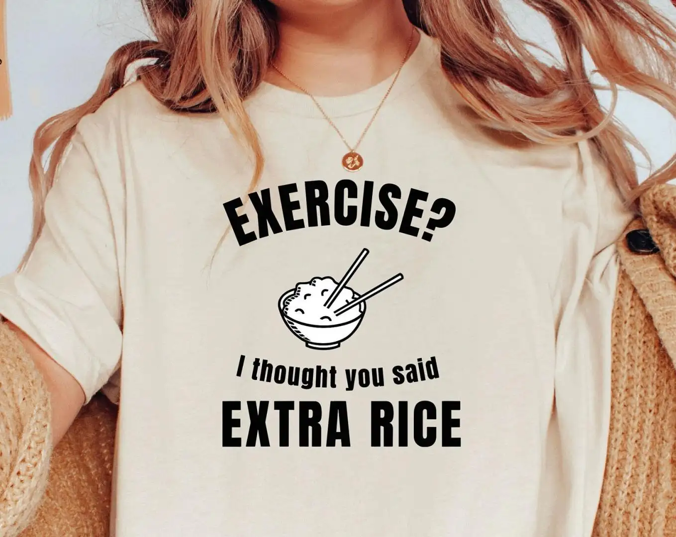 Funny Exercise Shirt for Rice Lovers