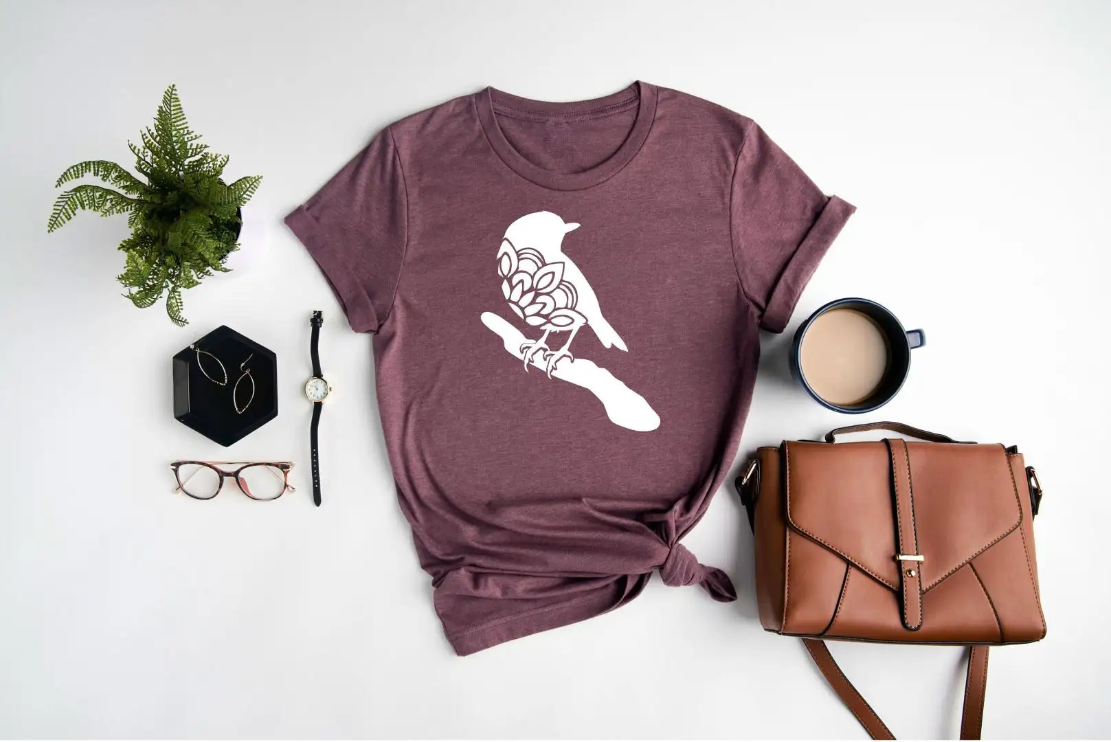 Floral Bird Shirt Gift For Animal Lovers