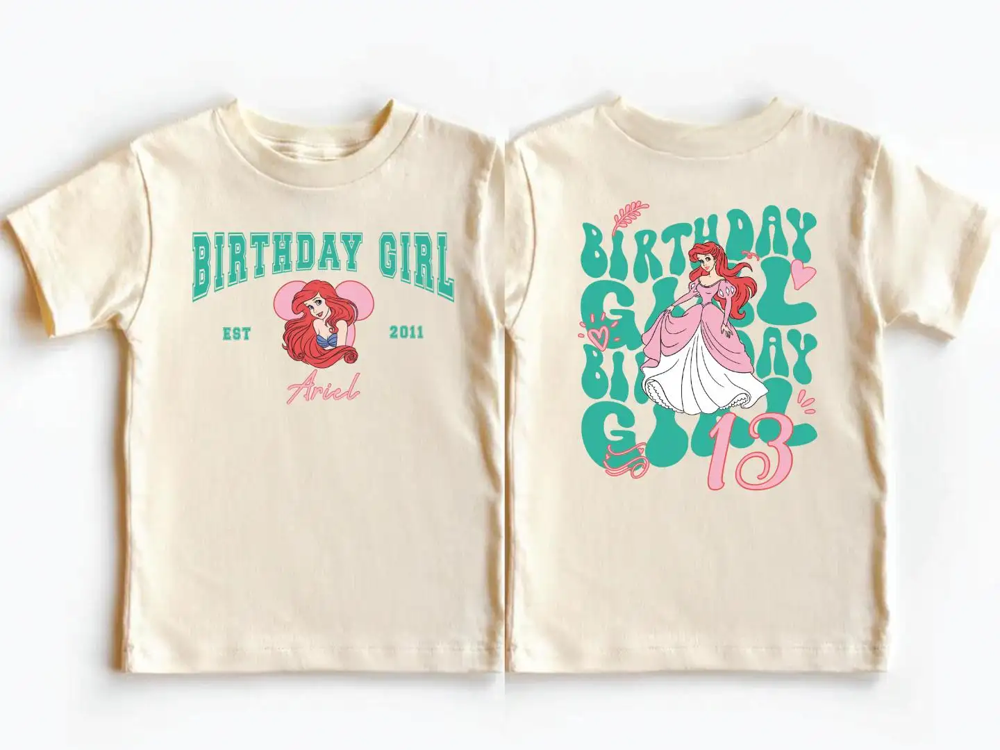 Custom Disney Princess Birthday Girl Shirt for Toddlers