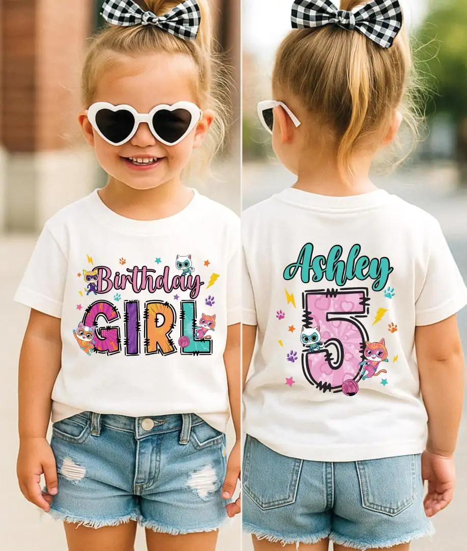 SuperKitties Birthday Girl Shirt for Kids