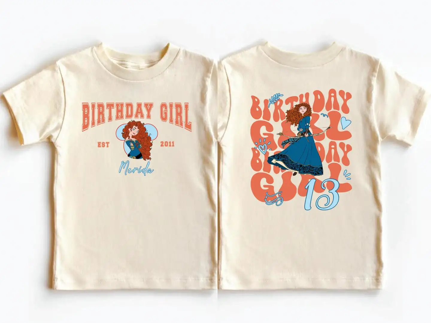 Custom Disney Brave Princess Birthday Shirt for Girls