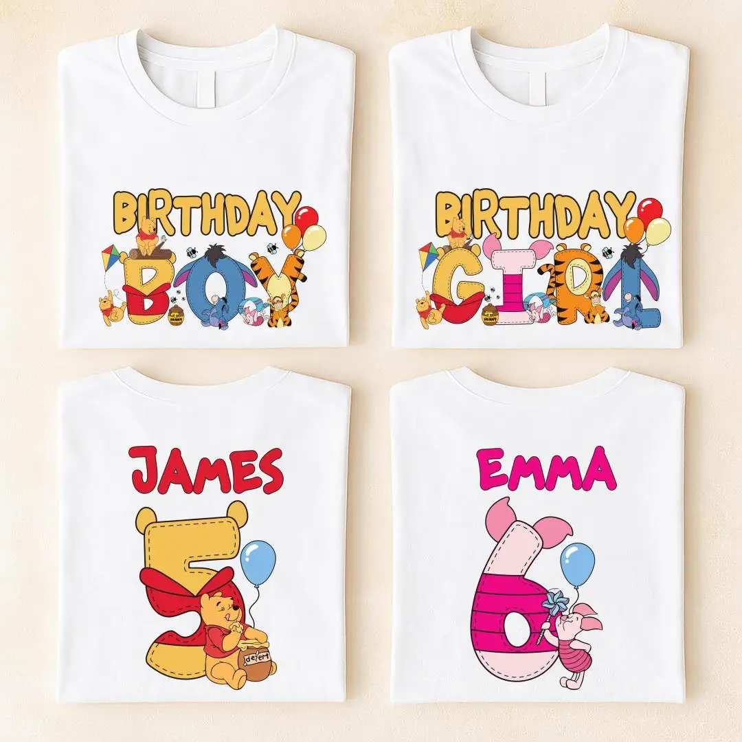 Winnie The Pooh Birthday Shirt For Toddler Girls