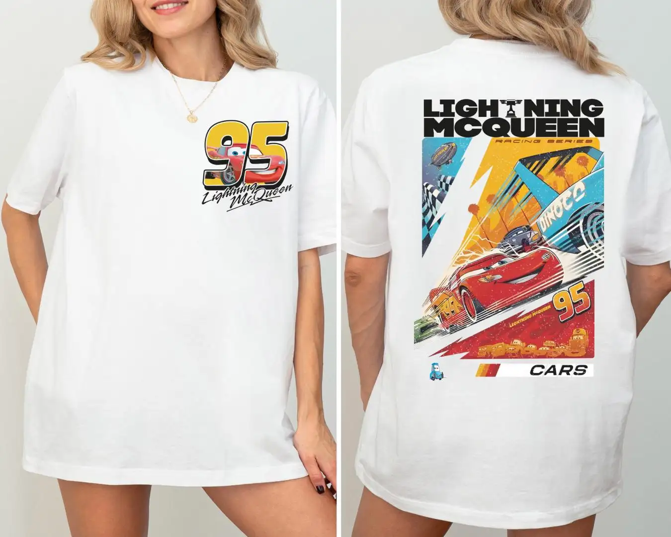 Disney Cars Movie Retro Lightning McQueen Shirt