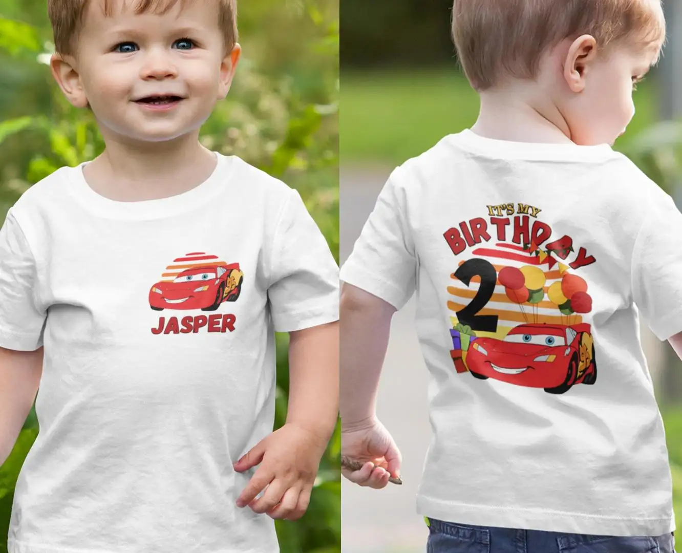 Custom Disney Cars Lightning McQueen Birthday Shirt