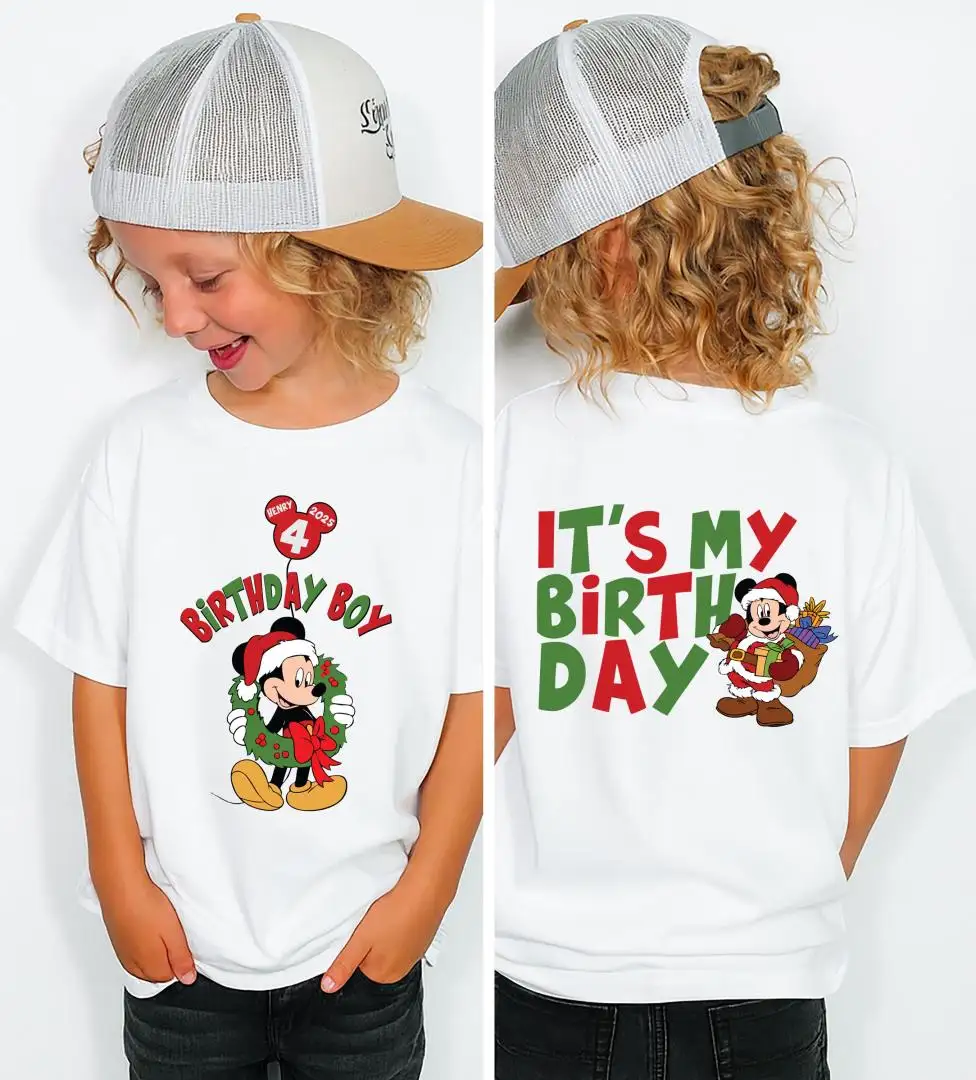 Disney Mickey Minnie Christmas Birthday Shirt for Toddlers