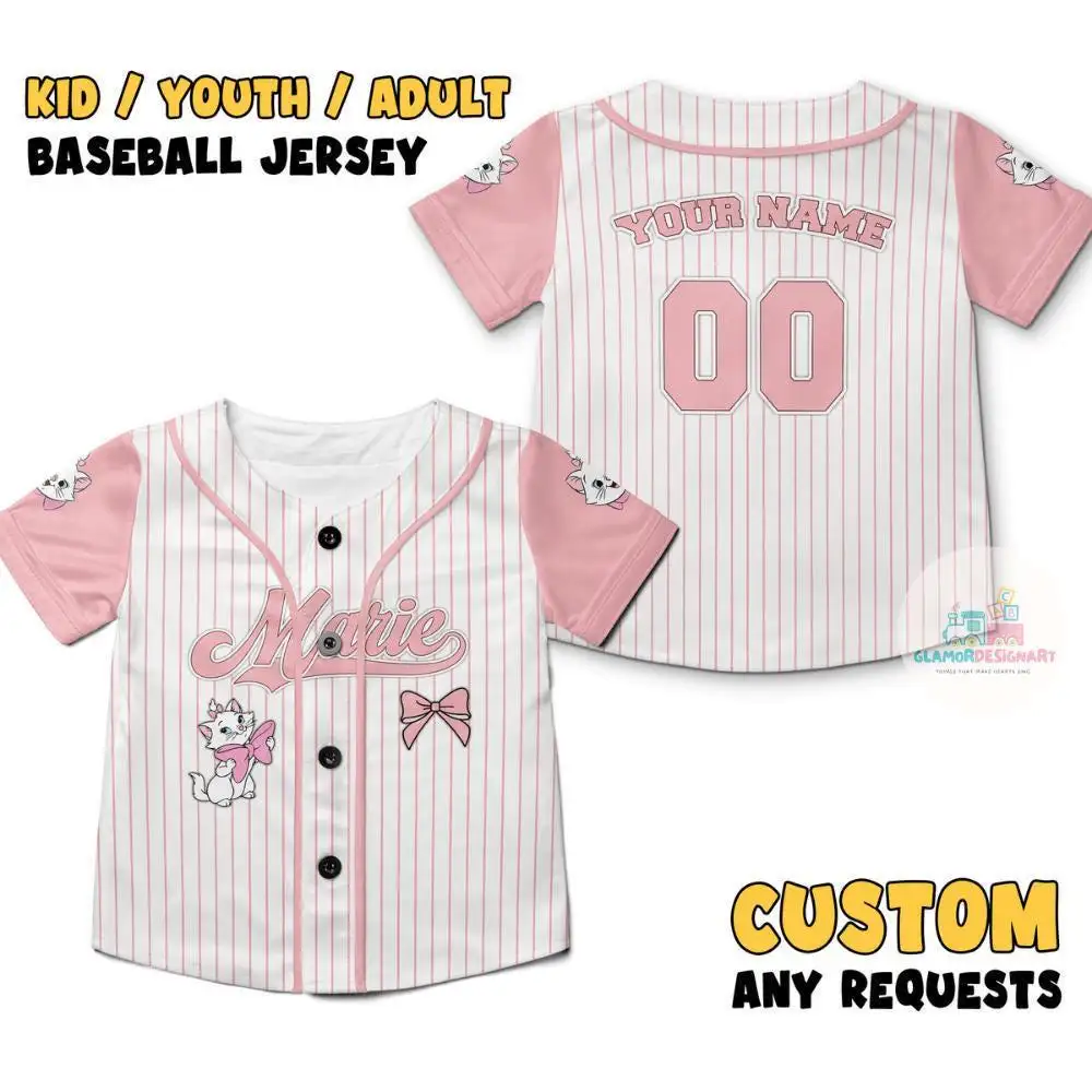 Custom Marie Cat Baseball Shirt For Cat Lovers