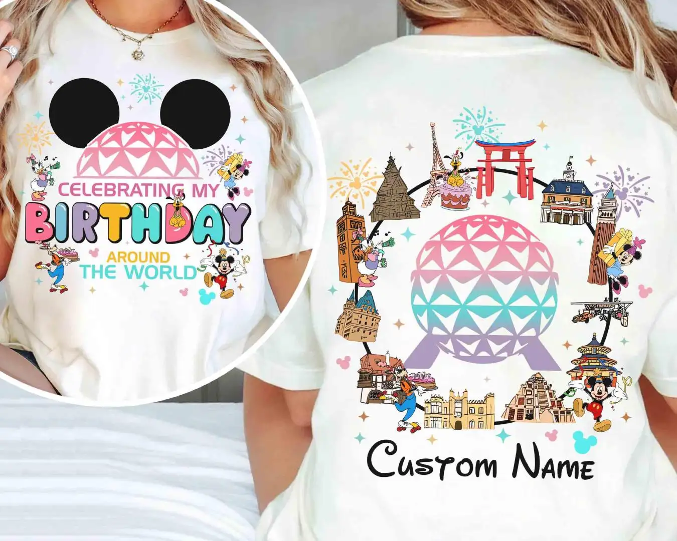 Personalized Disney Epcot Birthday Shirt World Tour Gift