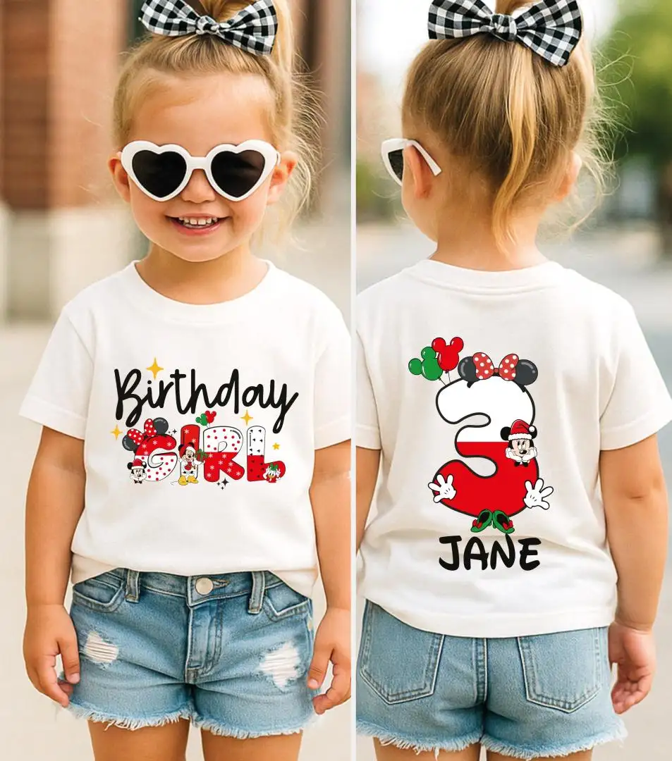 Minnie Mouse Birthday Christmas Shirt for Toddlers