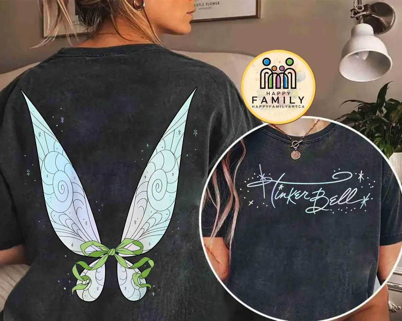 Disney Peter Pan Tinker Bell Fairy Wings Shirt