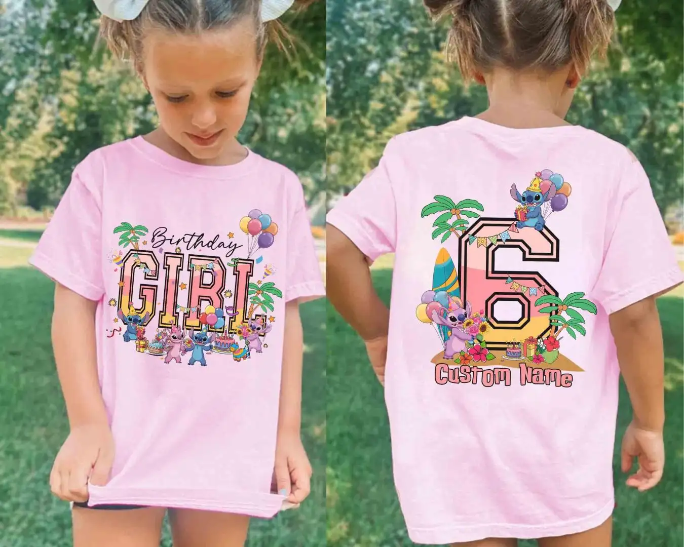 Personalized Disney Stitch Birthday Girl Shirt