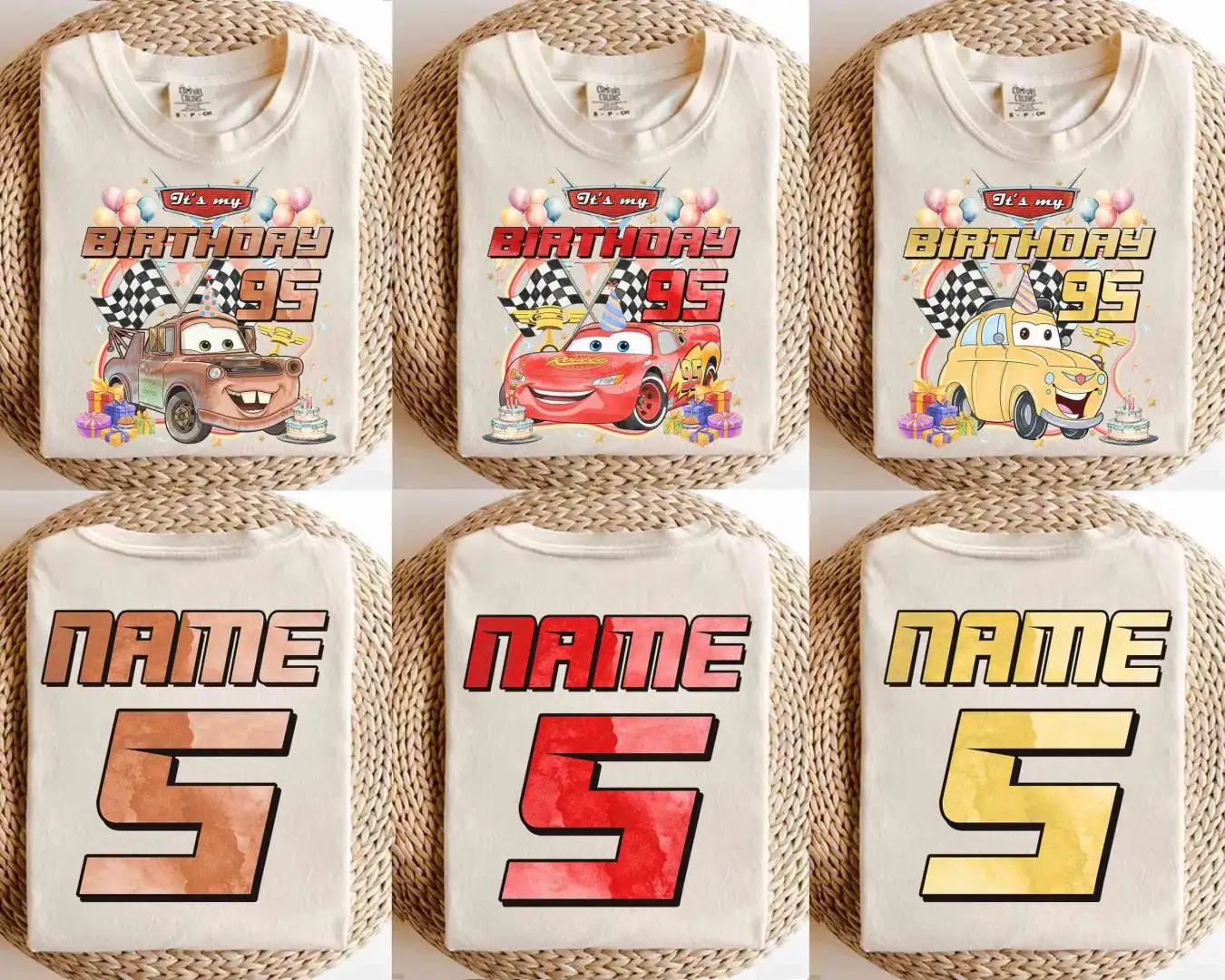 Custom Pixar Cars Birthday Shirt for Kids