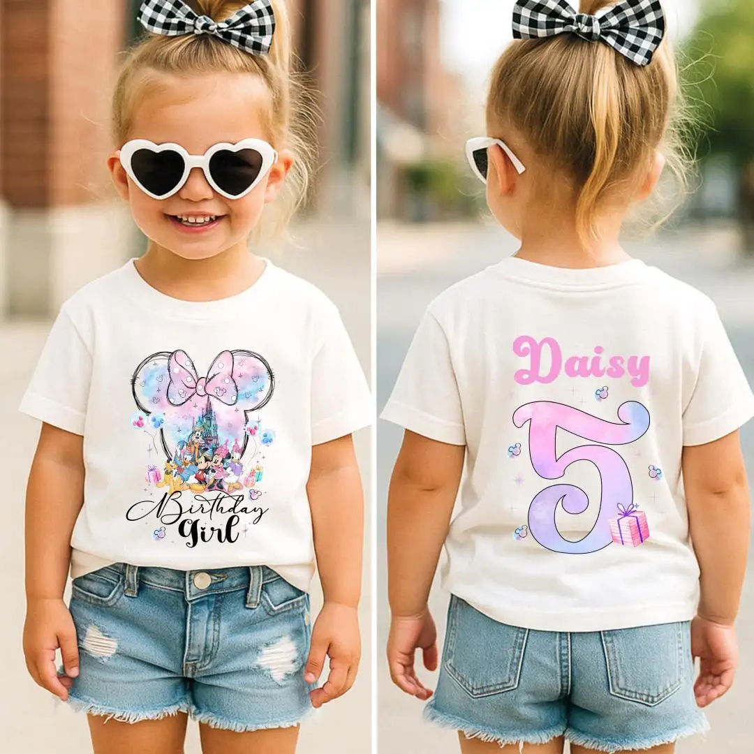 Custom Minnie Mouse Birthday Shirt for Kids Disney Trip