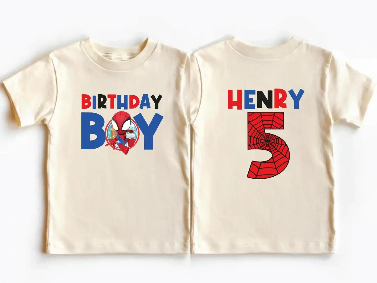 Spiderman Kids Birthday Shirt for Superhero Party