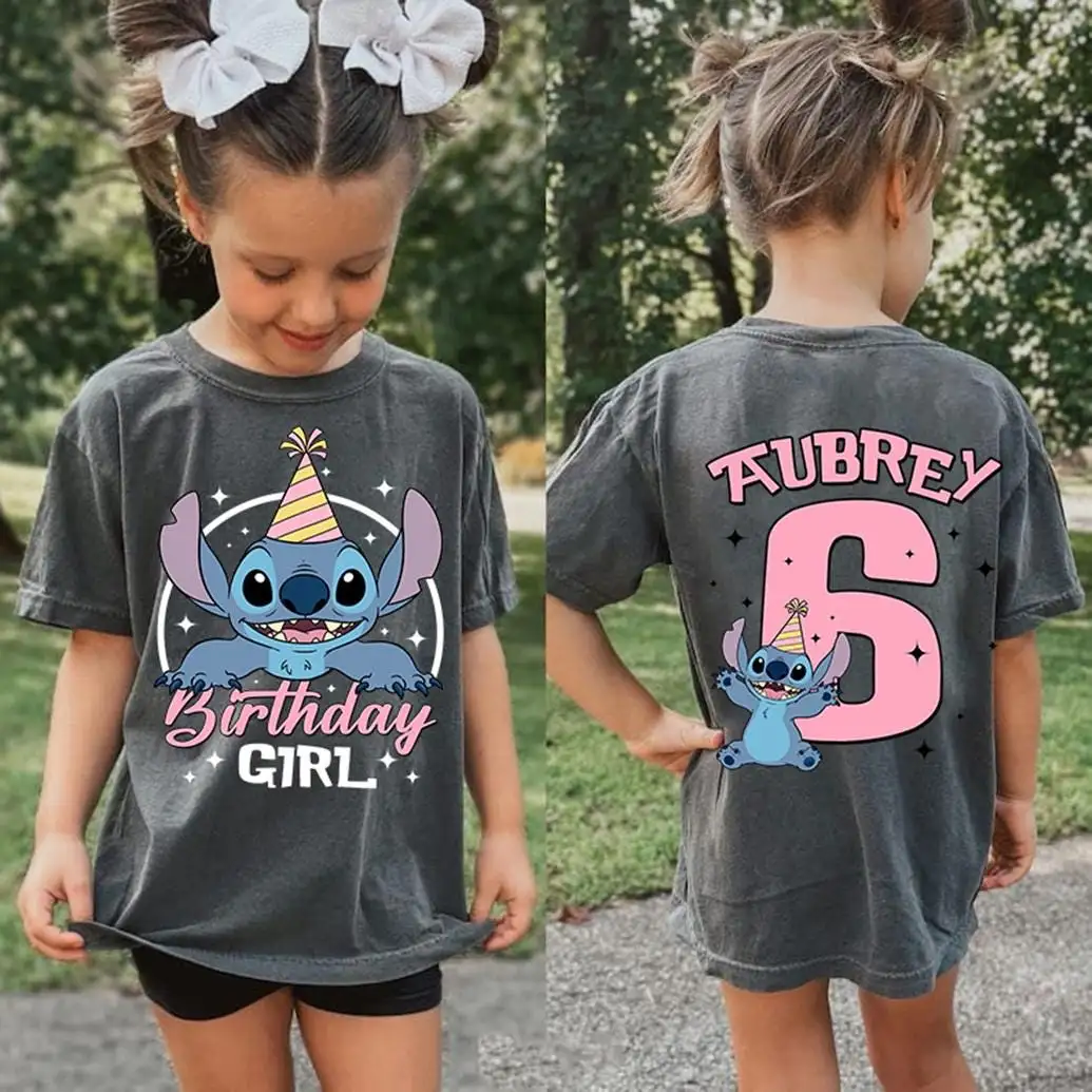 Custom Stitch Birthday Girl Shirt for Disneyland Trip